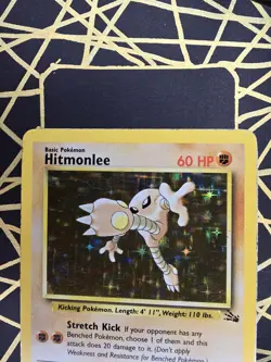 🔥 Hitmonlee 7/62 🔥 Original Holo Rare Fossil Set Pokemon Card WOTC TCG 1999 - Image 4
