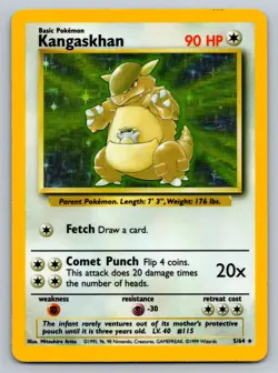 Kangaskhan 5/64 Holo Rare ERROR No Set Symbol Jungle Misprint Pokemon Card LP - Image 1