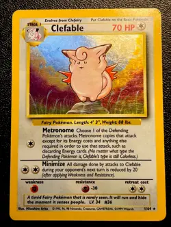 Clefable 1/64 MP+ Holo Rare No Jungle Set Symbol Error Misprint Pokemon Card! - Image 1
