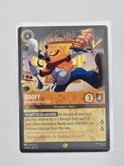 Disney Lorcana Reign of Jafar Goofy Groundbreaking Chef 4/204 Legendary NM Card - Image 1