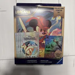 Disney Lorcana Fabled Collection Starter Set 4 Packs Tinkerbell Promo New Sealed - Image 1