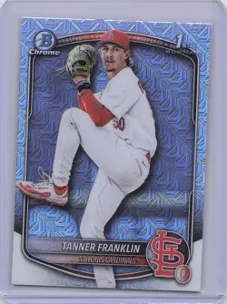 2025 Bowman Draft #BDC-90 Tanner Franklin Chrome Mojo Refractor 1st Cardinals - Image 1