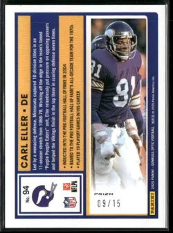 2025 Donruss Optic #94 Carl Eller Ice #/15 - Image 2