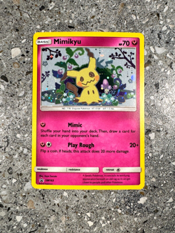 Pokemon TCG Cards Mimikyu SM163 Black Star Promo Holo * SWIRL* NM-M - Image 1