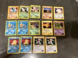 Lot Of 14 Pokemon Gym Challenge Cards - Image 1