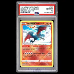 Pokemon Card PSA 10 Radiant Charizard 020/159 Crown Zenith CRZ Shiny Holo 2023 - Image 1