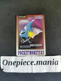 Pokemon Card Japanese File No. 042 Golbat Bandai 1997 NM Pocket Monsters - Image 1