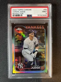 2024 Topps Chrome Aaron Judge Refractor PSA 9 - Image 1