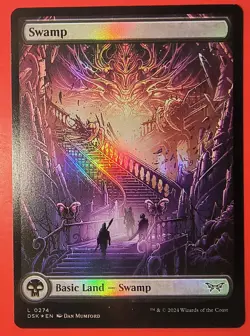 MTG, MAGIC: 1X, DUSKMOURN, SWAMP, 0274 - NM - FOIL FINISH UNPLAYED - Image 1