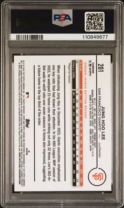 2024 Topps Chrome Sepia Refractors #201 Jung Hoo Lee RC ROOKIE PSA 10 GEM MINT - Image 2