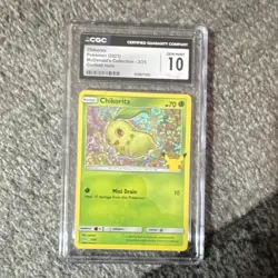 CGC 10 Pokemon TCG Chikorita 2/25 2021 McDonald's Confetti Holo English - Image 1