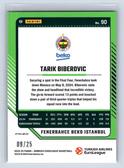 Tarik Biberovic 2024-25 Donruss EuroLeague #90 Optic 25th Anniversary #/25 - Image 2