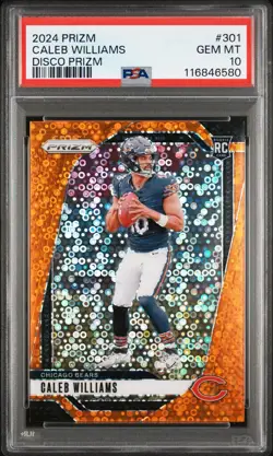 Panini Prizm 2024 Caleb Williams #301 Disco Prizm RC PSA 10 Chicago Bears - Image 1