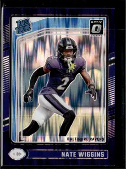 2024 Panini Donruss Optic Purple Shock Nate Wiggins Baltimore Ravens #281 - Image 1