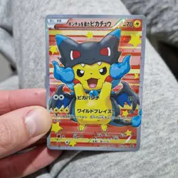 Pokemon Mega Charizard Pikachu Holo Promo Japanese Style Full Art Card - Image 1
