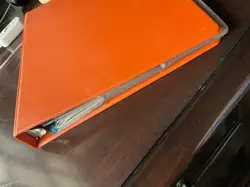 Orange 3-ring Binder with empy card pages for trading cards - Image 1