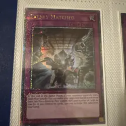 Yu-Gi-Oh 1st Edition Quarter Century Secret Rare Card Evenly Matched RA01-EN074 - Image 1