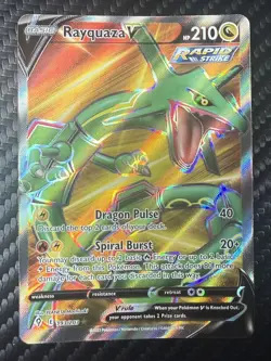 Rayquaza V 193/203 Full Art Ultra Rare Evolving Skies Near Mint Pokemon Card - Image 1