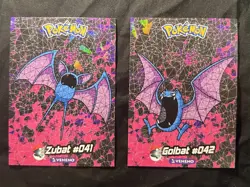 ZUBAT X GOLBAT LOT - POKEMON CRYSTAL CARD COLLECTION CCG CRACKED HOLO - Image 1