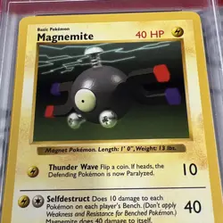 PSA 8 Shadowless Magnemite #53 1999 Pokemon Base Set Card 1628 - Image 2