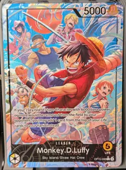 Bandai One Piece Card Game Monkey D. Luffy Leader Alt Art Holo OP15-098 EN 5000 - Image 1