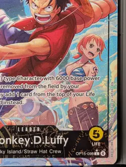 Bandai One Piece Card Game Monkey D. Luffy Leader Alt Art Holo OP15-098 EN 5000 - Image 2