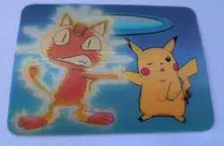 1998 Pokemon Viz Video Pikachu Meowth Lenticular Card PIKA-0032D/DVD Promo - Image 1