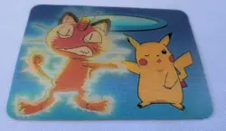 1998 Pokemon Viz Video Pikachu Meowth Lenticular Card PIKA-0032D/DVD Promo - Image 2
