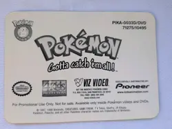 1998 Pokemon Bulbasaur Lenticular Pioneer Viz Video Promo Pika-0033D/DVD Card - Image 4