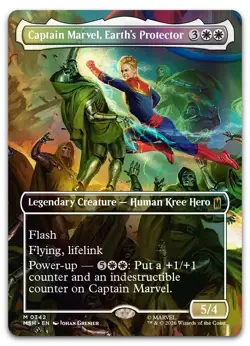 Captain Marvel, Earth's Protector (Borderless) (0342) (Foil) NM Marvel Super Her - Image 1