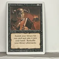 MTG Demonic Tutor - Revised Edition 3ED - Vintage Magic Sorcery Uncommon - Image 1