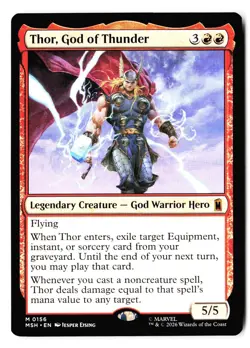 Thor, God of Thunder 156 Mythic Marvel Super Heroes Magic: The Gathering - Image 1