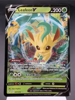 Leafeon V 007/203 - Ultra Rare Holo - Evolving Skies Pokemon Card NM - Image 1