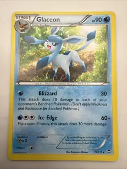 Pokemon TCG Glaceon Furious Fists 19/111 Regular Rare Card - Image 1