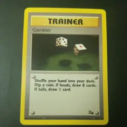 Gambler 60/62 - Fossil - Unlimited - Common - VINTAGE WOTC POKEMON CARD - NM - Image 1