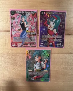 Bandai Dragon Ball Super Card Game Bulma & Bulla Foil/Holo 3-Card Lot - Image 1