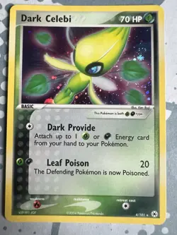 Pokemon Dark Celebi 4/101 Holo Rare EX Hidden Legends Vintage Card 2004 - Image 1