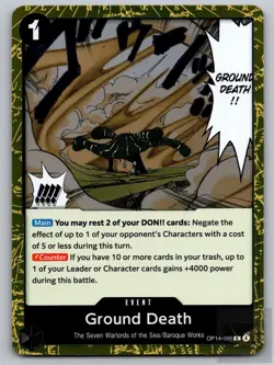 Ground Death OP14-096 Rare The Azure Sea's Seven One Piece Foil Near Mint - Image 1