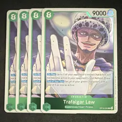 Playset Bandai One Piece TCG Trafalgar Law OP16-030 R Green English x4 - Image 1