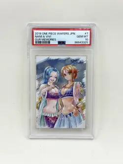 2018 ONE PIECE WAFERS JAPANESE OUR MEMORIES #7 NAMI & VIVI PSA 10 - Image 1