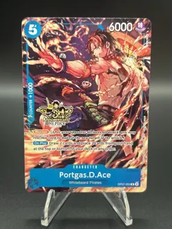 Portgas.D.Ace OP07-053 Alt Art 3rd Anniversary Stamped Promo One Piece TCG NM - Image 1