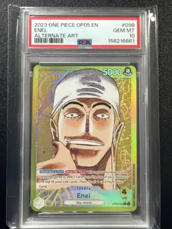 Namco Enel OP05-098 Awakening of the New Era Leader Foil Alternate Art PSA 10 C3 - Image 1