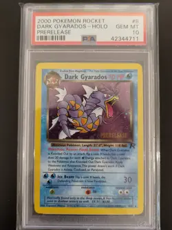 2000 Pokemon Team Rocket Dark Gyarados Prerelease Holo #8/82 PSA 10 GEM MINT - Image 1