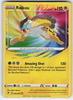 Raikou 050 Holo 185 Amazing Rare Vivid Voltage Pokemon Heavily Played - Image 1