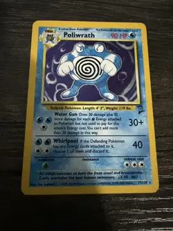 POKEMON TCG POLIWRATH 13/102 BASE SET HOLO RARE MP - Image 1