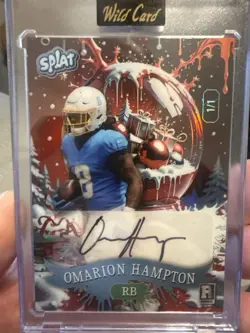 👉 Omarion Hampton 1/1 RC AUTO Wild Card SPLAT Rookie Autograph 🔥 - Image 1