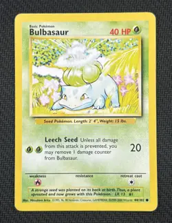 Bulbasaur 44/102 Common Unlimited Base Set 1999 - Pokemon TCG (LP) - Image 1