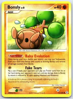Bonsly 71/130 Common Diamond & Pearl Pokemon DMG Harada - Image 1