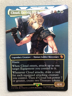 Mtg Magic Final Fantasy Cloud Ex-Soldier FOIL 202 Borderless Eng NM - Image 1