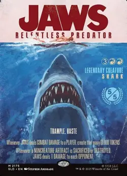 Jaws, Relentless Predator (Rainbow Foil) Secret Lair Drop Foil Playtest Card - Image 1